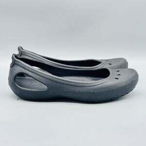 Crocs Shoes Womens 6 Black Kadee Slip On Ballet Flats Comfort Casual Lightweight